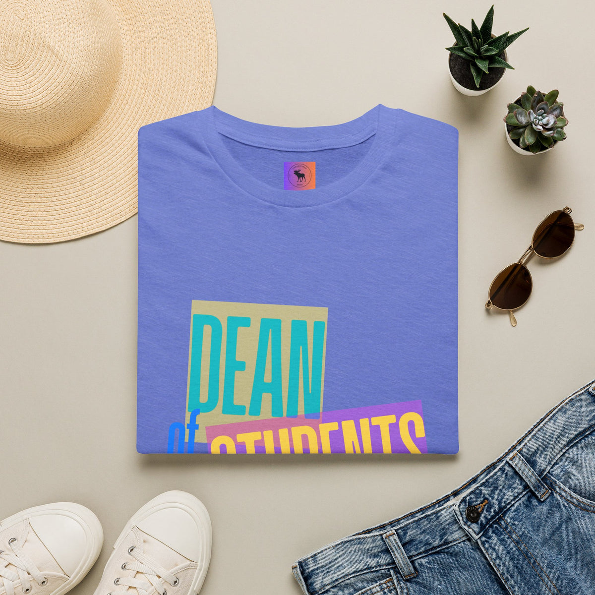 Dean of Students T-Shirt — Retro Colorblock Campus Staff Tee