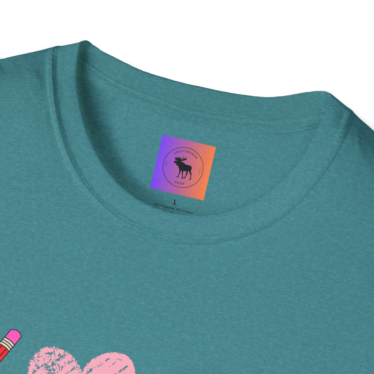 Teacher Valentine T-Shirt — Pencils, Crayon Apple & XOXO