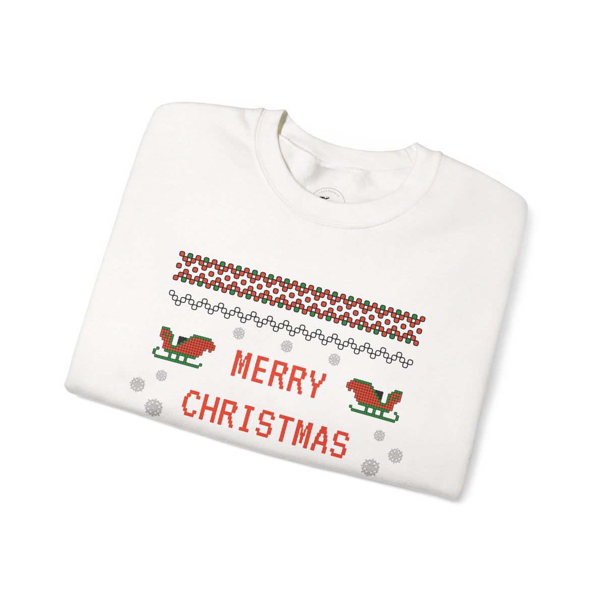Aggressive 'Merry Christmas' Ugly Sweater Crewneck — Hilarious Adult Holiday Sweatshirt
