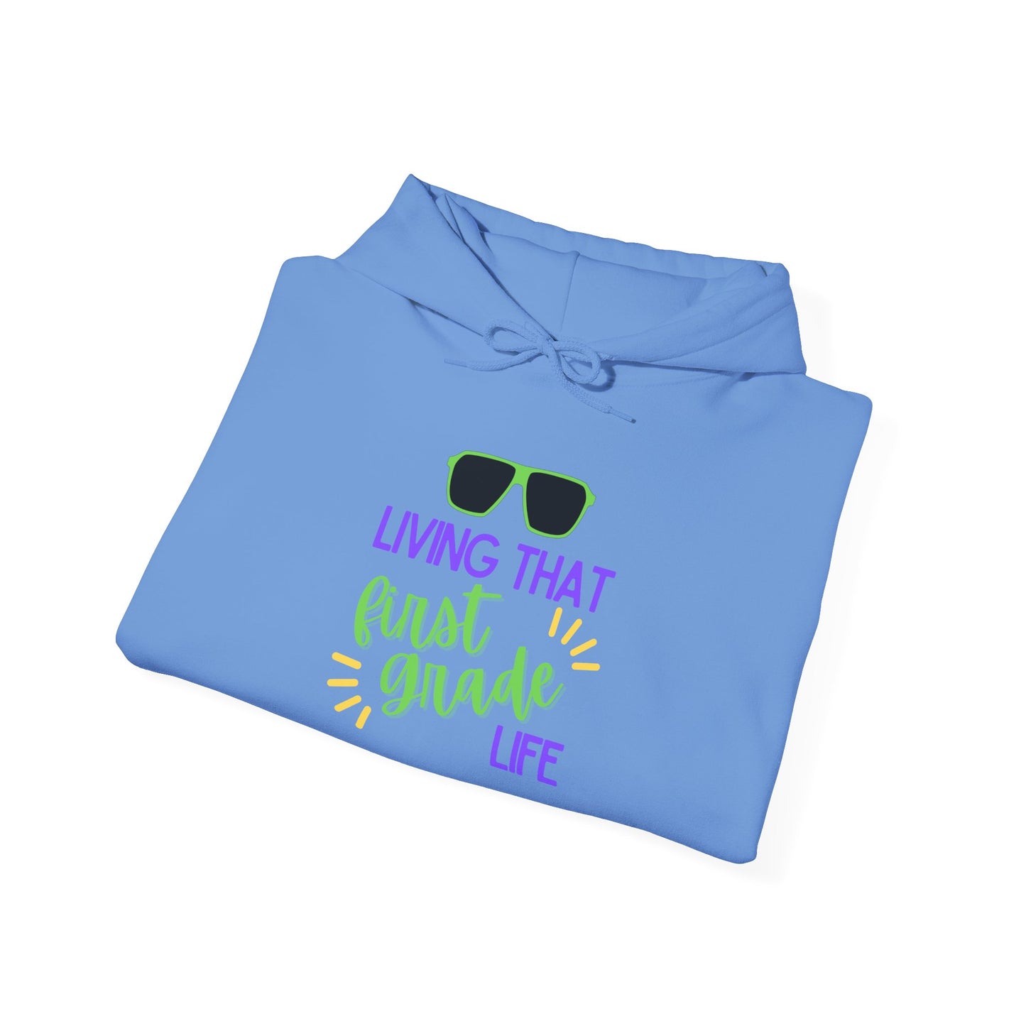 Living That first Grade Life Hoodie - Perfect for Students, Graduation Gift, Cool Casual Wear, Back to School, Kids' Style