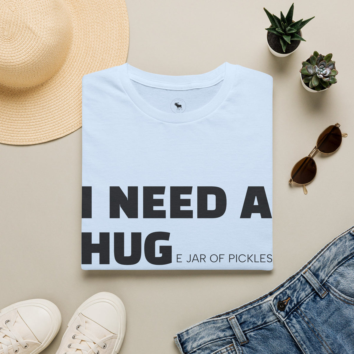 I Need A Hug T-Shirt — Funny "I Need a Hug (or a Jar of Pickles)" Graphic Tee