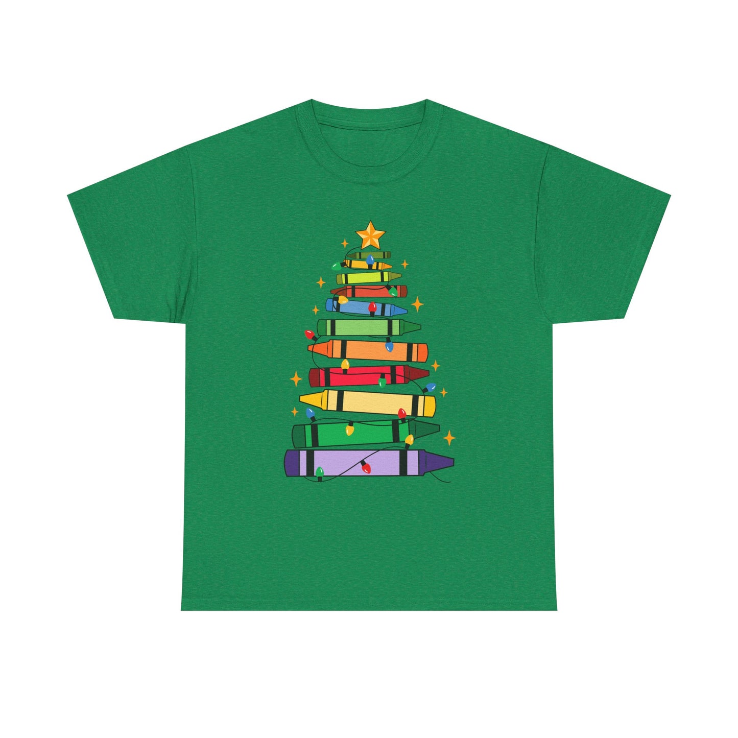 Crayon Tree Teacher Unisex Tee for Christmas Gift, Homeschool T-Shirt, Holiday Apparel, Educator Present, School Tee Shirt