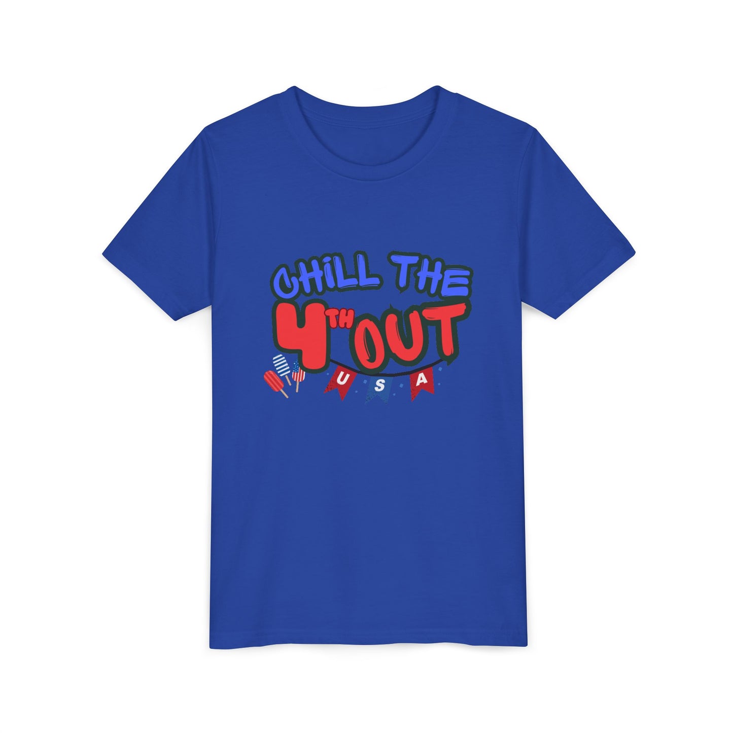 Youth Tee — "Chill the 4th'Out" Patriotic USA Kids T-Shirt