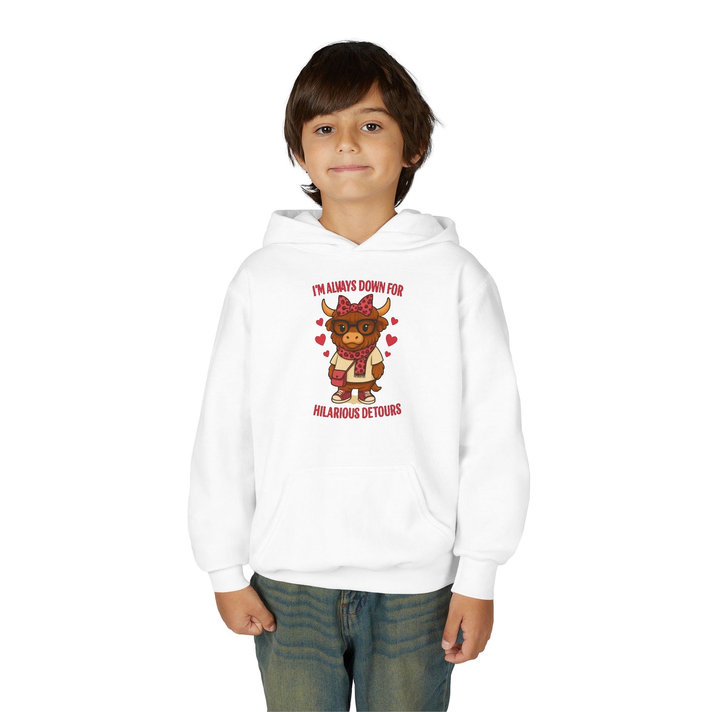 Youth Funny ADHD Hooded Sweatshirt - Cute Animal Design, Gift for Kids, Casual Wear, Birthday, Holidays, Fun Activites