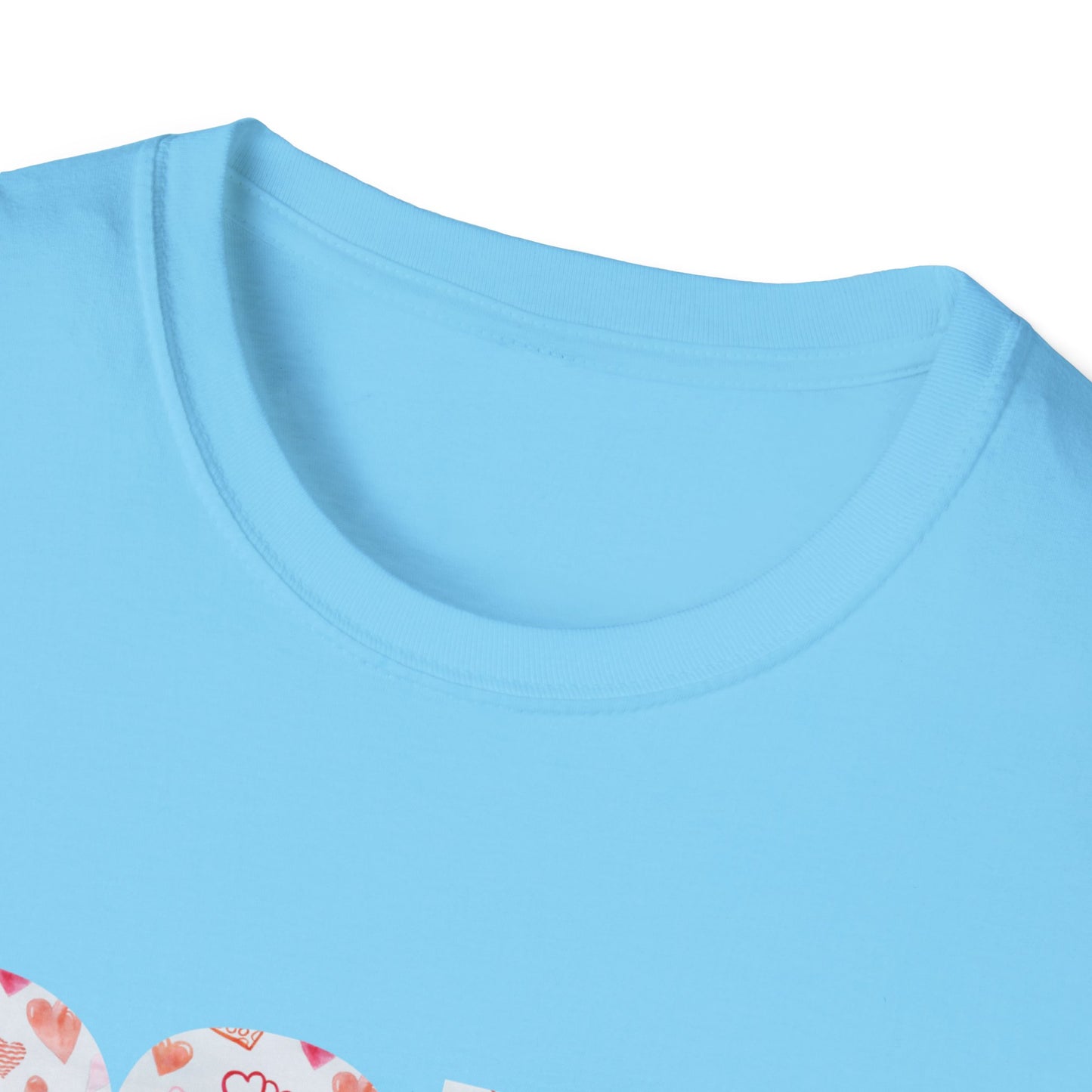 Para heart Text T-Shirt — Pink heart Pattern Graphic Tee