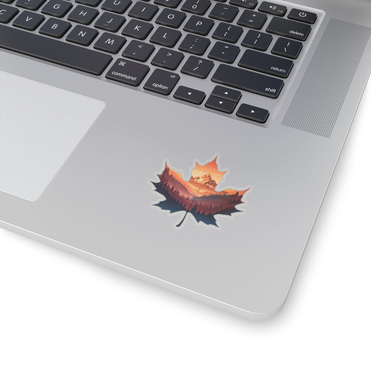 Nature Vibes Kiss-Cut Stickers, Leaf and Mountains Design, Sunset Sticker Pack, Outdoor Adventure Decals, Scenic Laptop Stickers