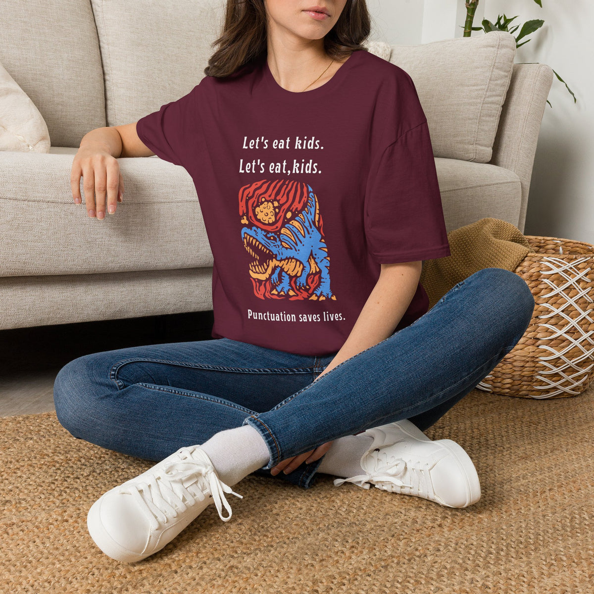 Let's Eat, Kids. T-Shirt — Punctuation Saves Lives Funny Grammar Tee