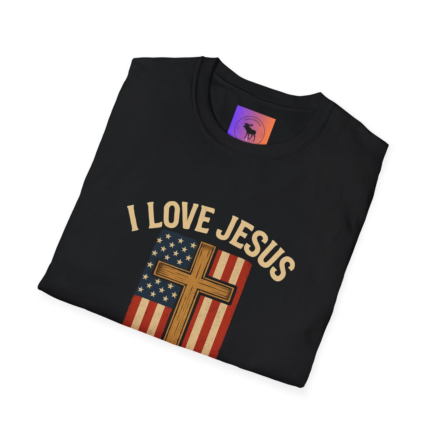 I Love Jesus and America Unisex T-Shirt, Faith Apparel, Patriotic Tee, Religious Clothing, Gifts for Christians, Fourth of July Shirt