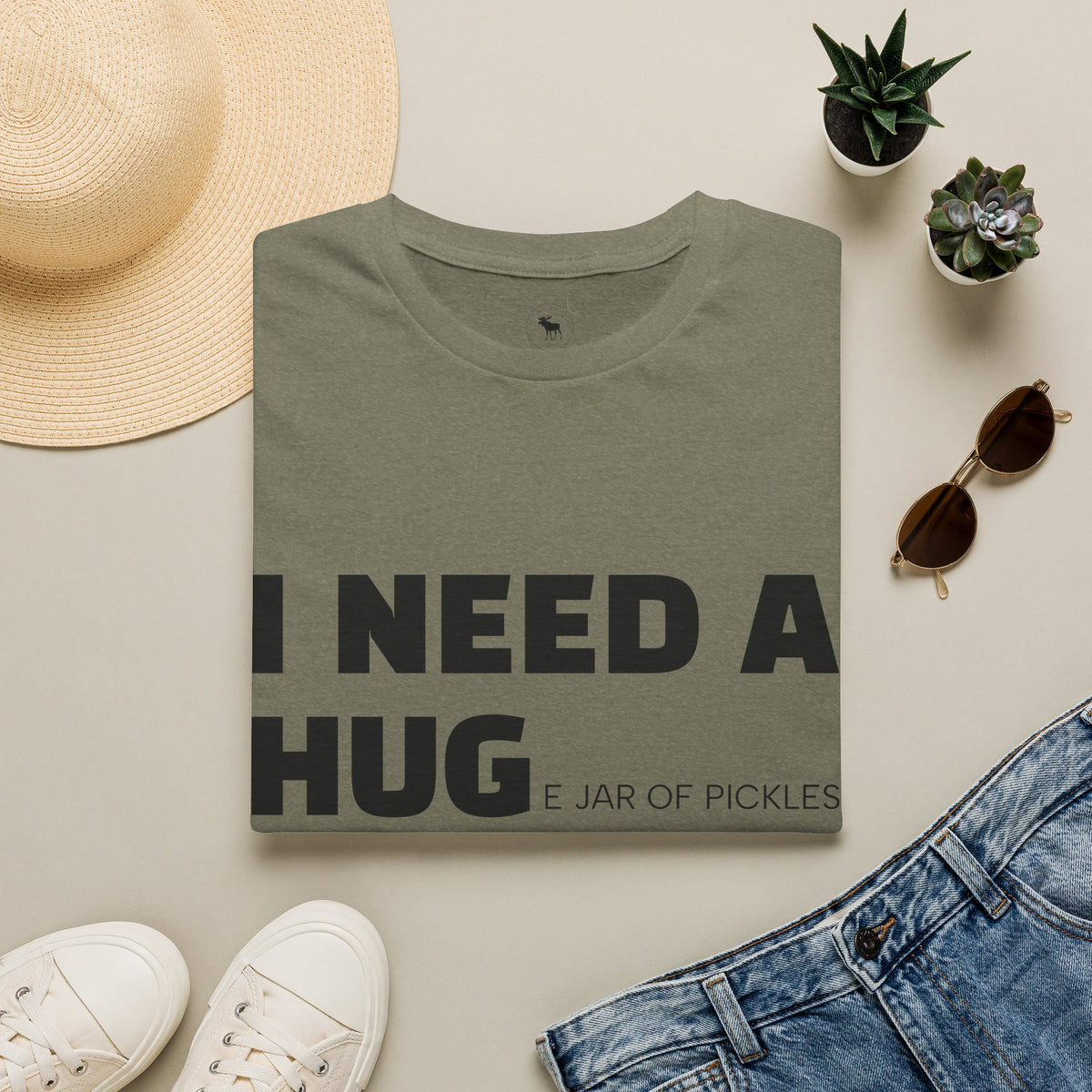 I Need A Hug T-Shirt — Funny "I Need a Hug (or a Jar of Pickles)" Graphic Tee