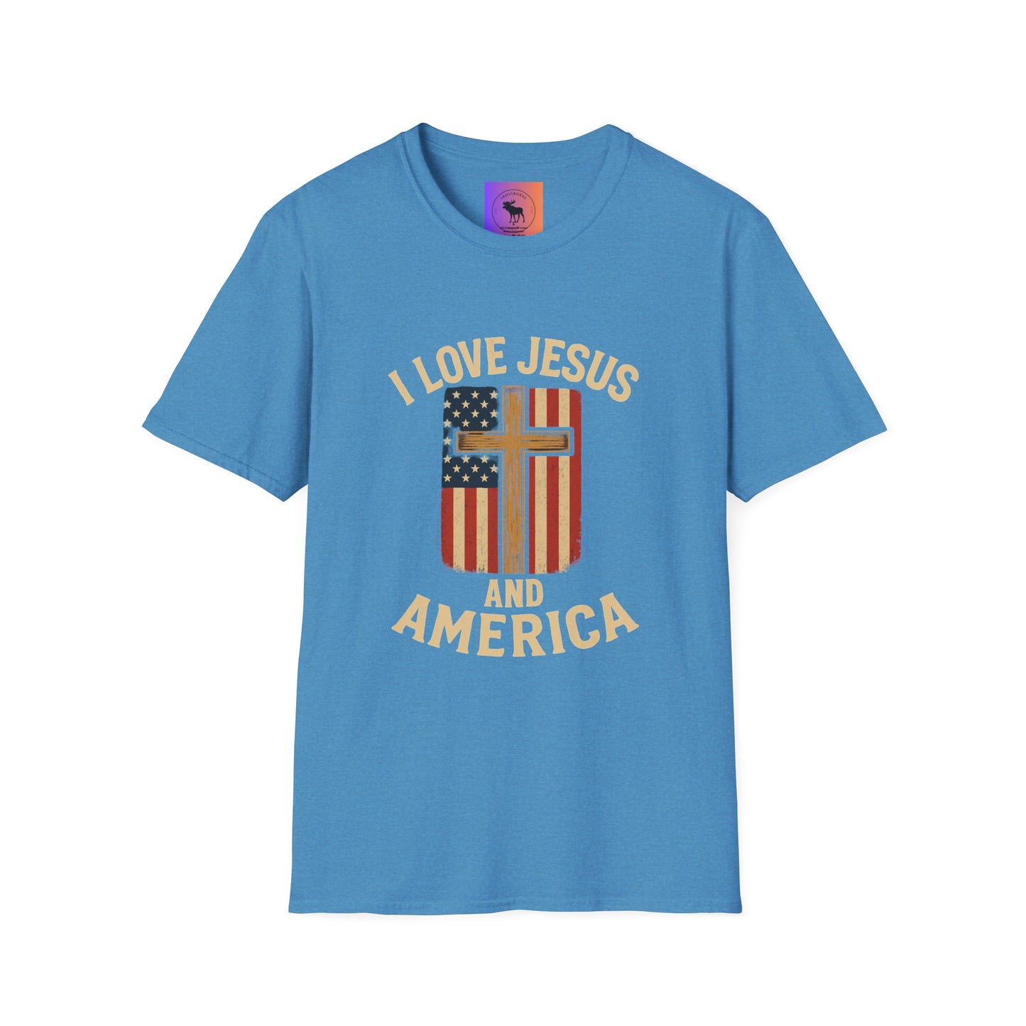 I Love Jesus and America Unisex T-Shirt, Faith Apparel, Patriotic Tee, Religious Clothing, Gifts for Christians, Fourth of July Shirt