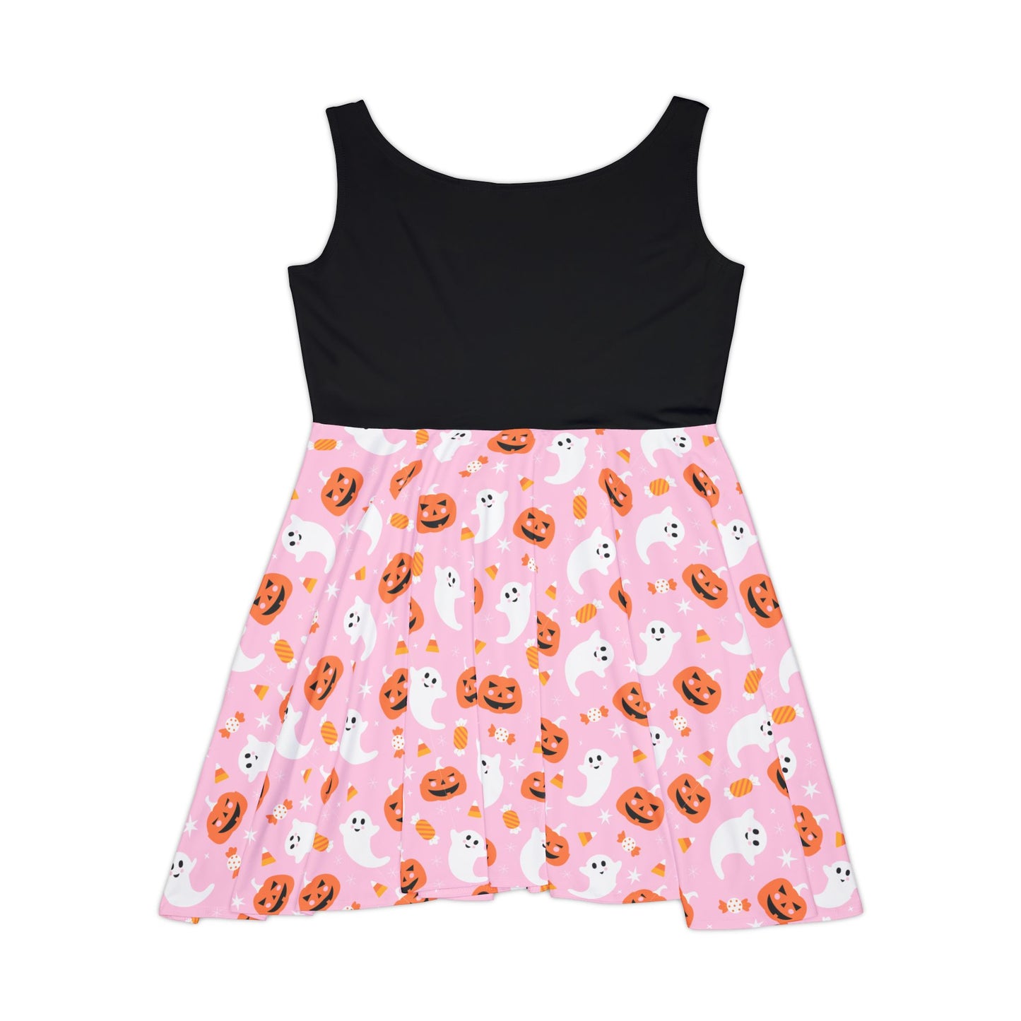 Spooky PINK Halloween Skater Dress, Casual Dress, Ghost Print Dress, Fall Fashion, Halloween Costume, Cute Dress for Parties