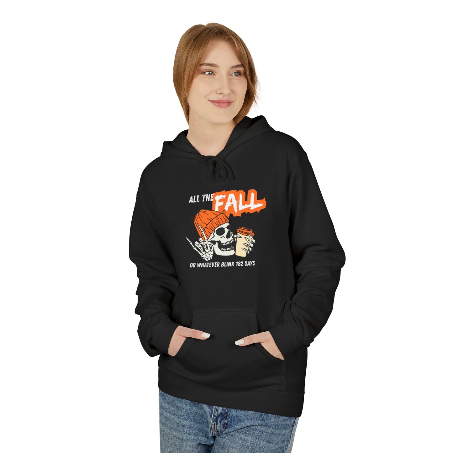 Fall Themed Fleece Hoodie - Cozy Autumn Apparel, Casual Wear, Warm Gift, Seasonal Fashion, Perfect for Bonfires, Thanksgiving