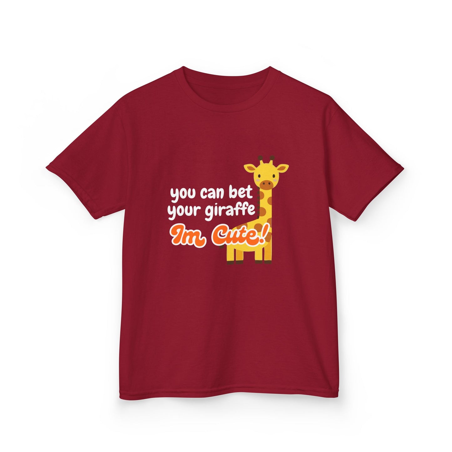 Kids T-Shirt – “You Can Bet Your Giraffe I’m Cute!” Cute Giraffe Graphic Tee for Toddlers