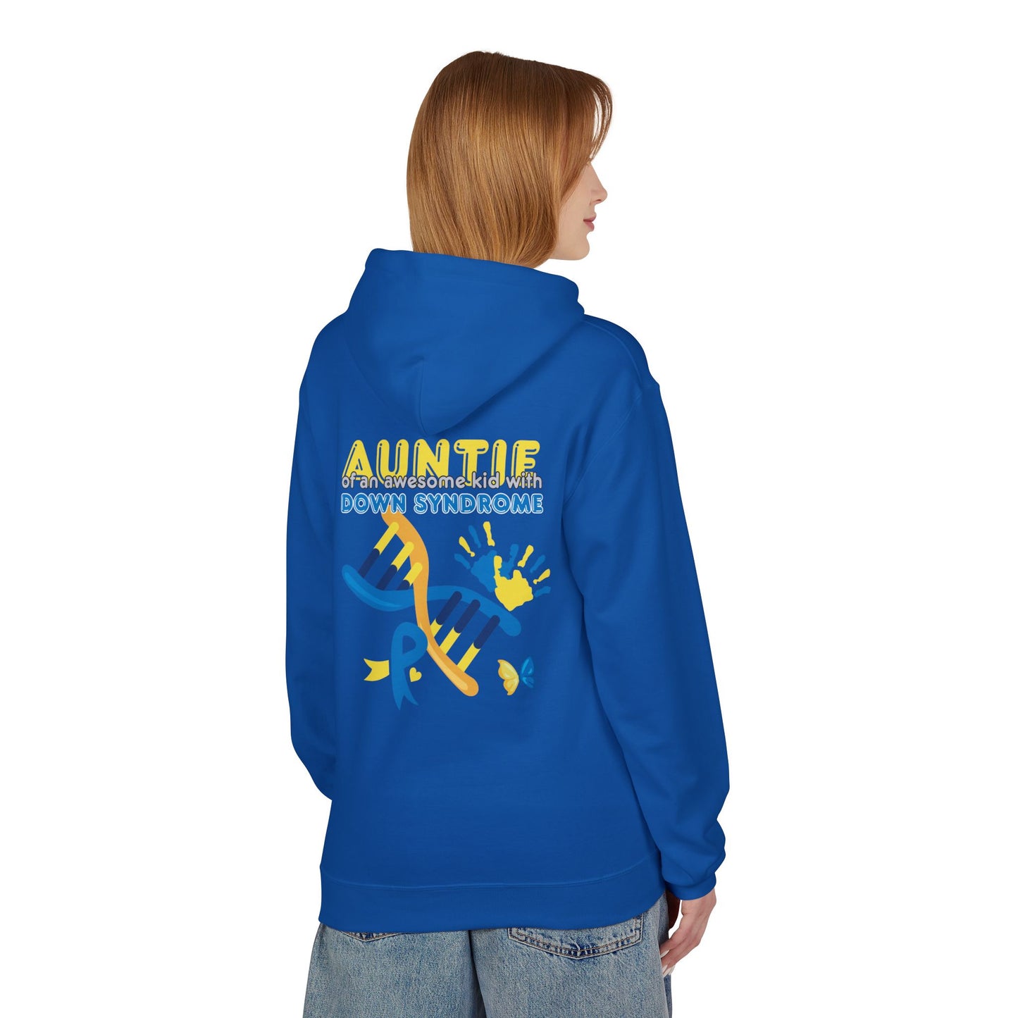 Down Syndrome Aunt Hoodie — "Auntie of the Morning Sun" DNA Ribbon Sweatshirt