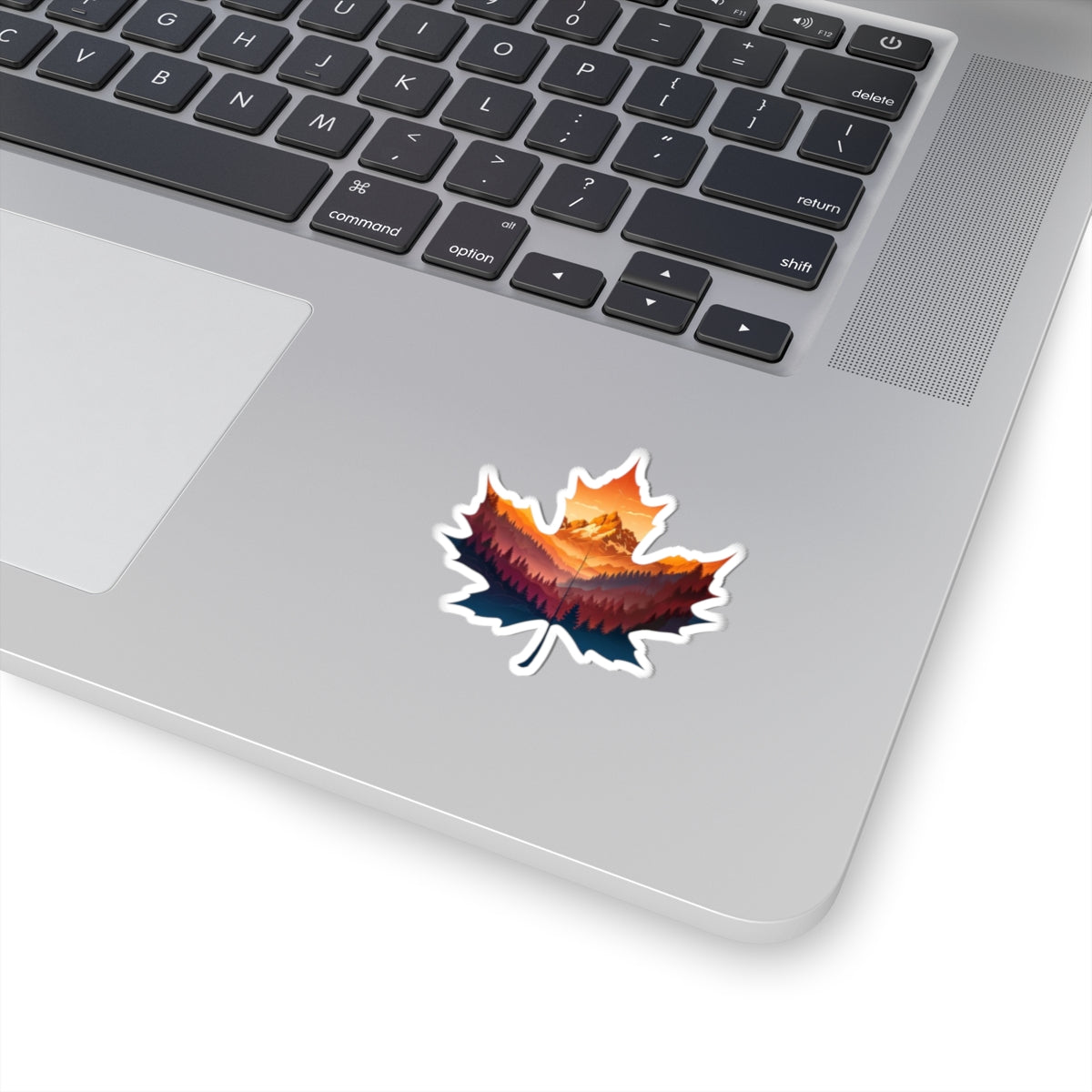 Nature Vibes Kiss-Cut Stickers, Leaf and Mountains Design, Sunset Sticker Pack, Outdoor Adventure Decals, Scenic Laptop Stickers