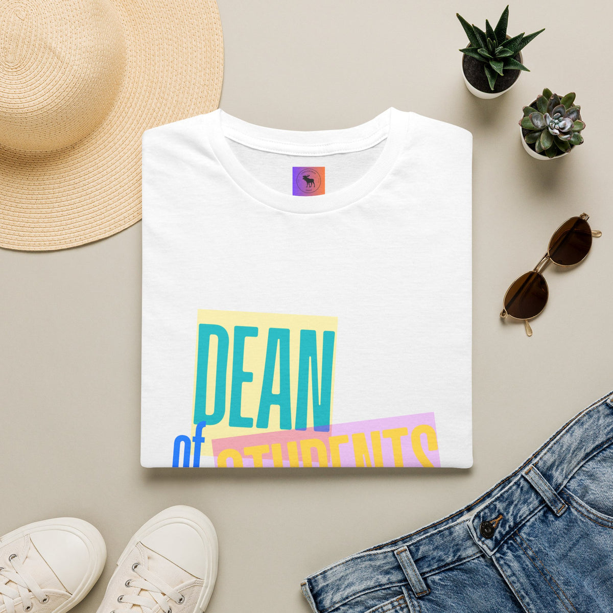 Dean of Students T-Shirt — Retro Colorblock Campus Staff Tee