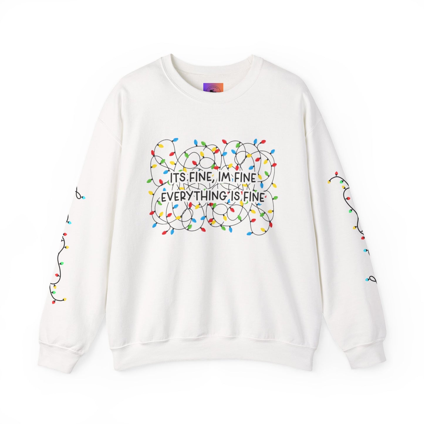Its Fine Everything Is Fine holiday lights crewneck
