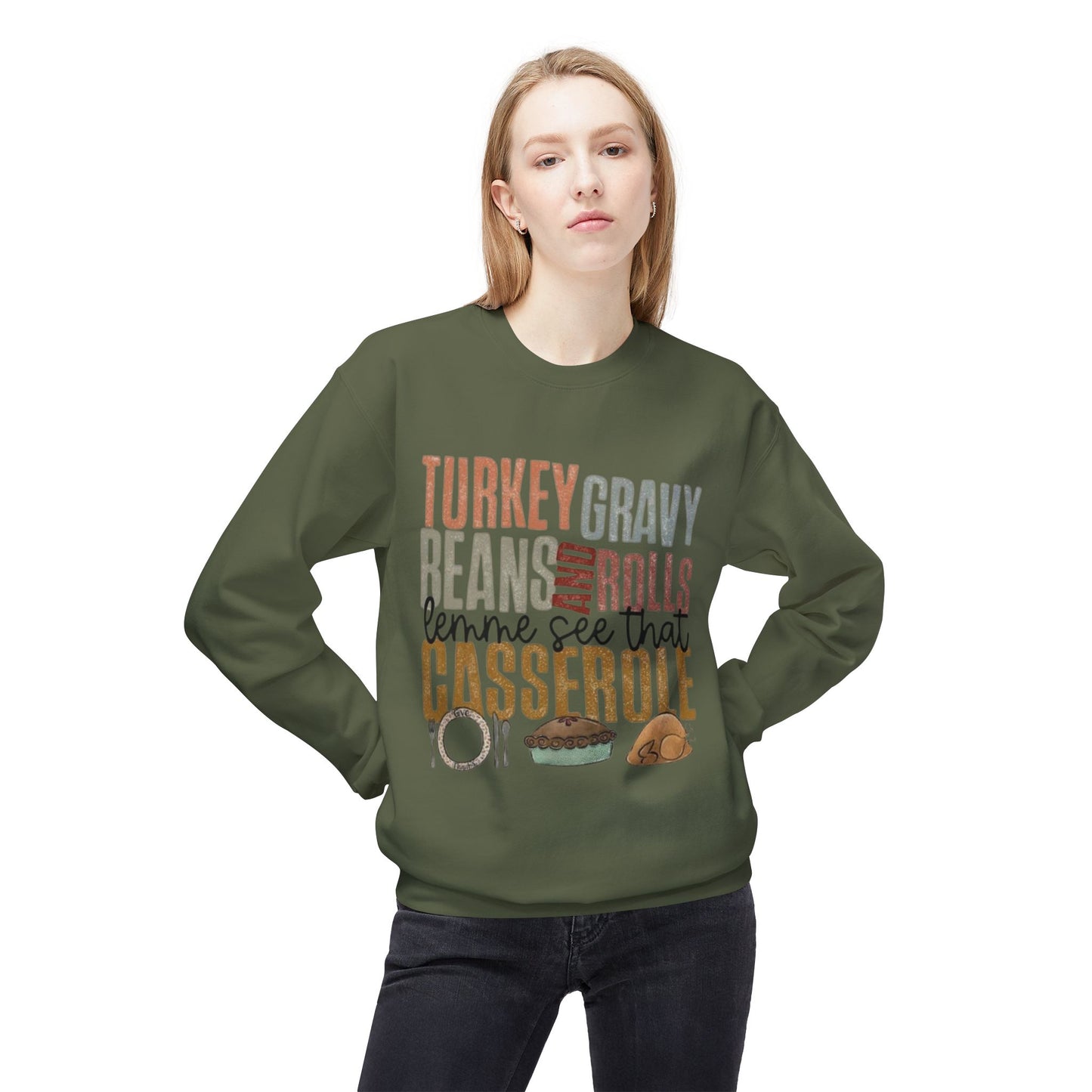 Thanksgiving Sweatshirt, Cozy Holiday Apparel, Family Gatherings, Fall Fashion, Thanksgiving or Christmas Dinner Sweater,
