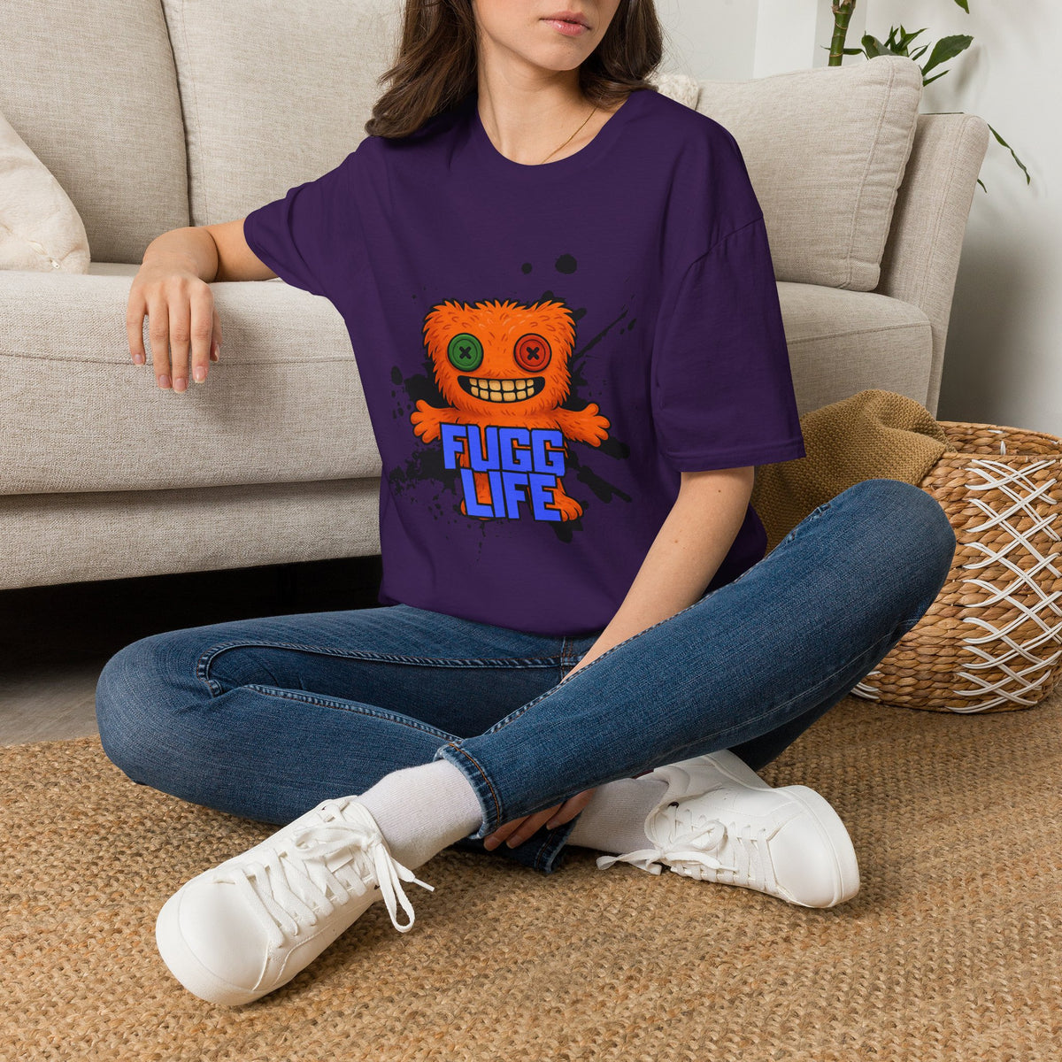 Funny Orange Monster T-Shirt – 'Fugg Life' Graphic Tee