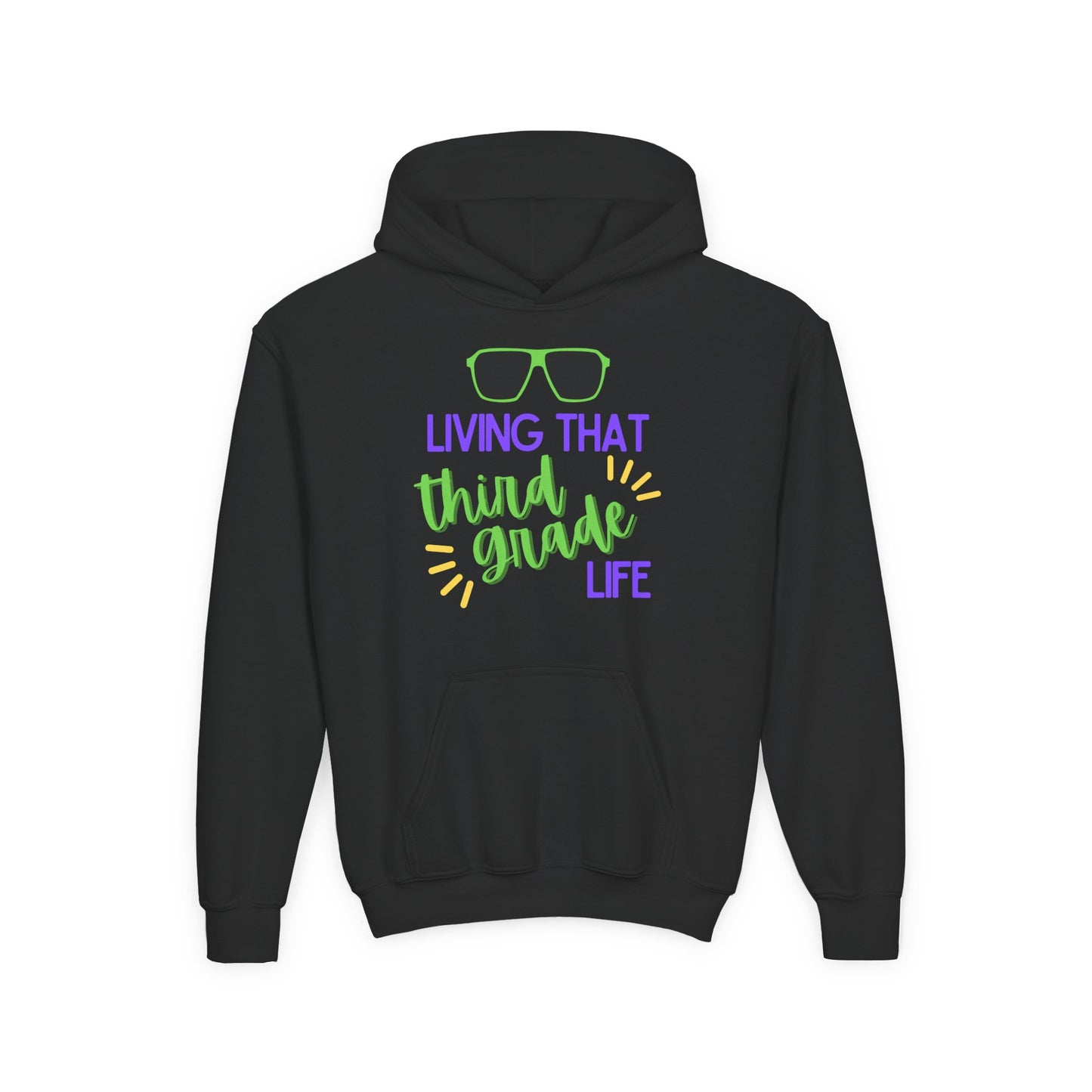 Cool Third Grade Hoodie for Youth, Back to School Gift, Trendy Kids Sweatshirt, Living that Third Grade Life, Fun School Spirit Wear
