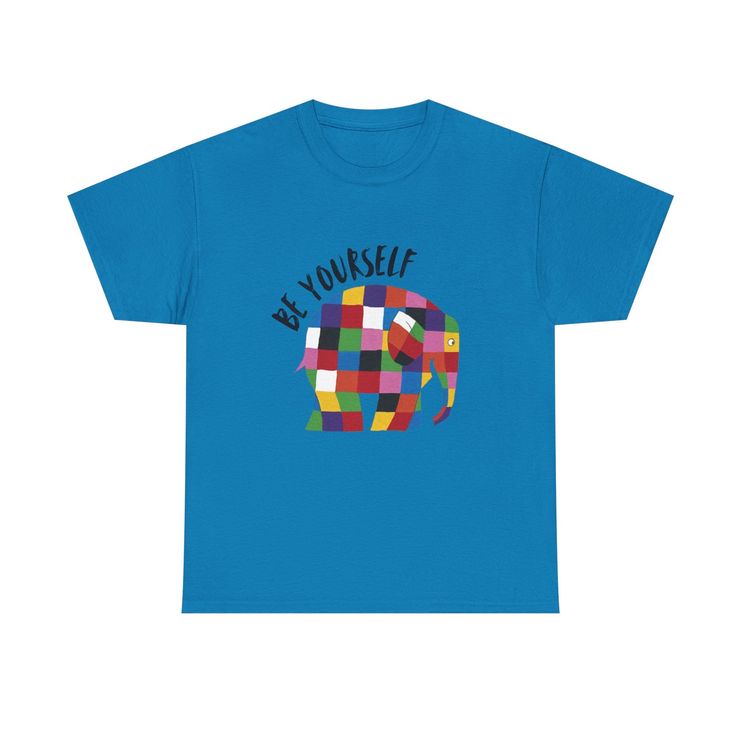 Patchwork Elephant Unisex Tee, Elmer Print Shirt, Graphic Tee, Kids Novelty Shirt, Animal Lover Gift