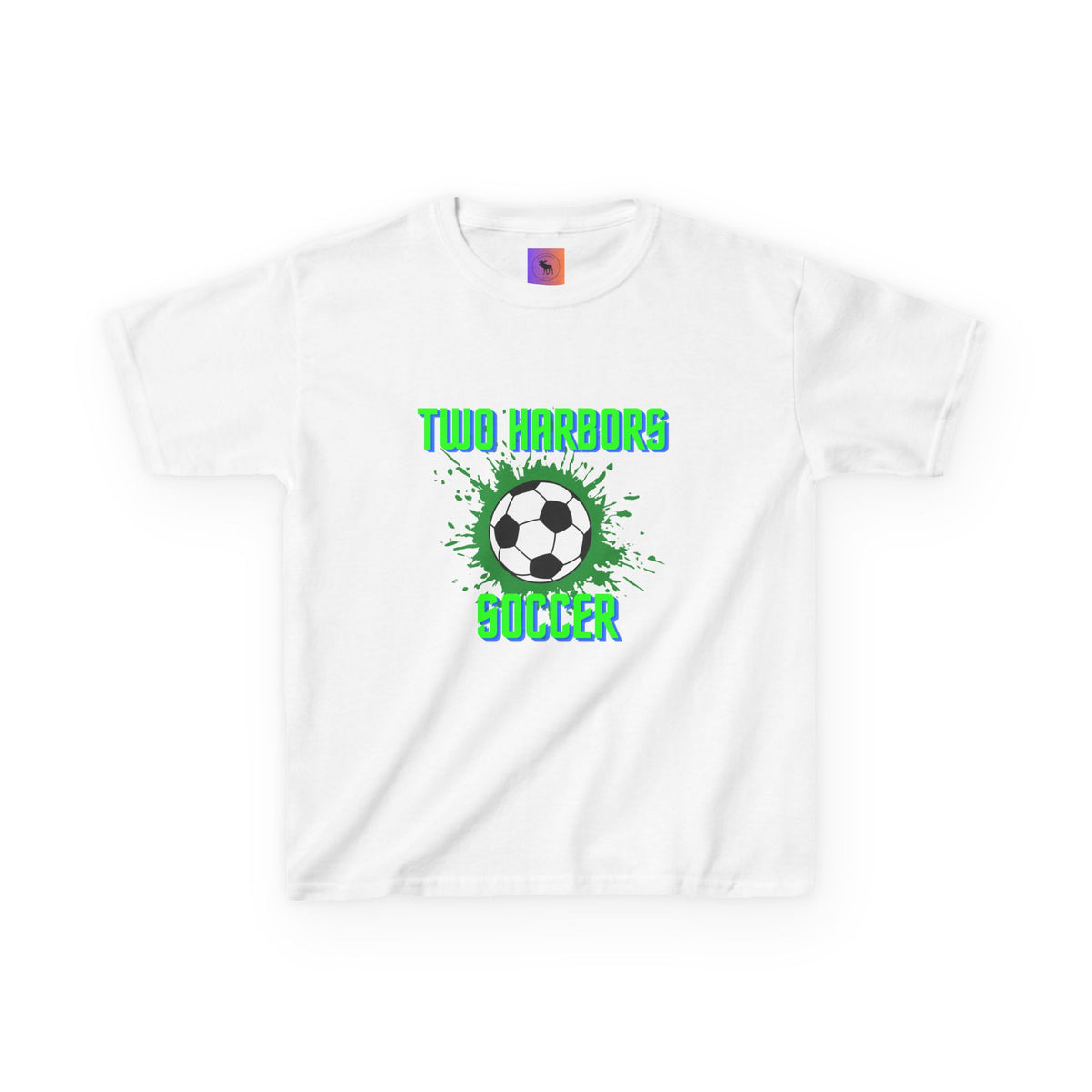 Kids Soccer T‑Shirt — "Two Harbors" Graphic with Back Number (2026)
