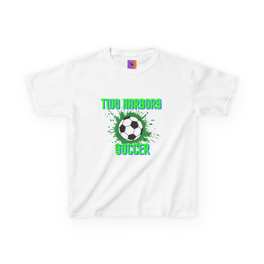 Kids Soccer T‑Shirt — "Two Harbors" Graphic with Back Number (2026)