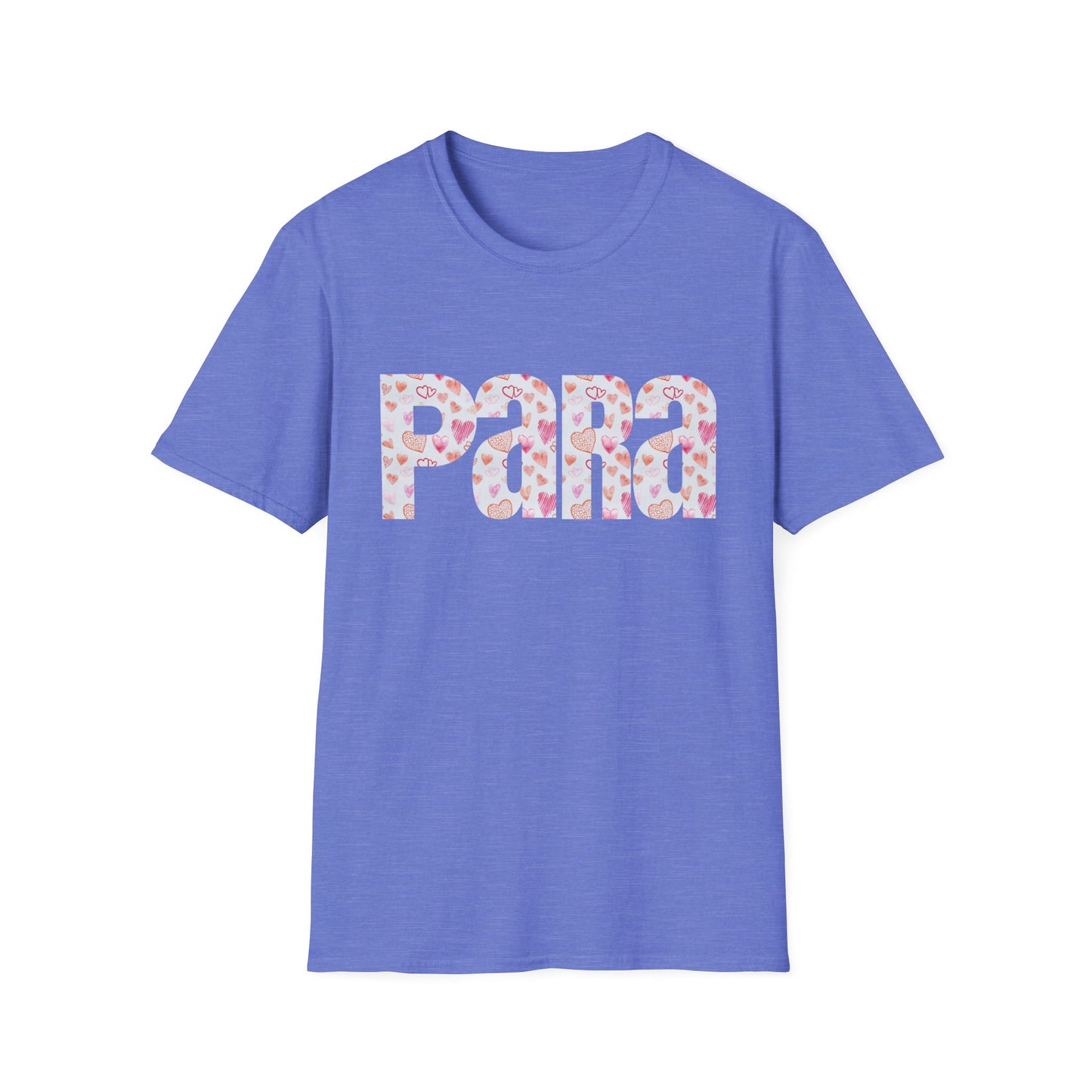 Para heart Text T-Shirt — Pink heart Pattern Graphic Tee