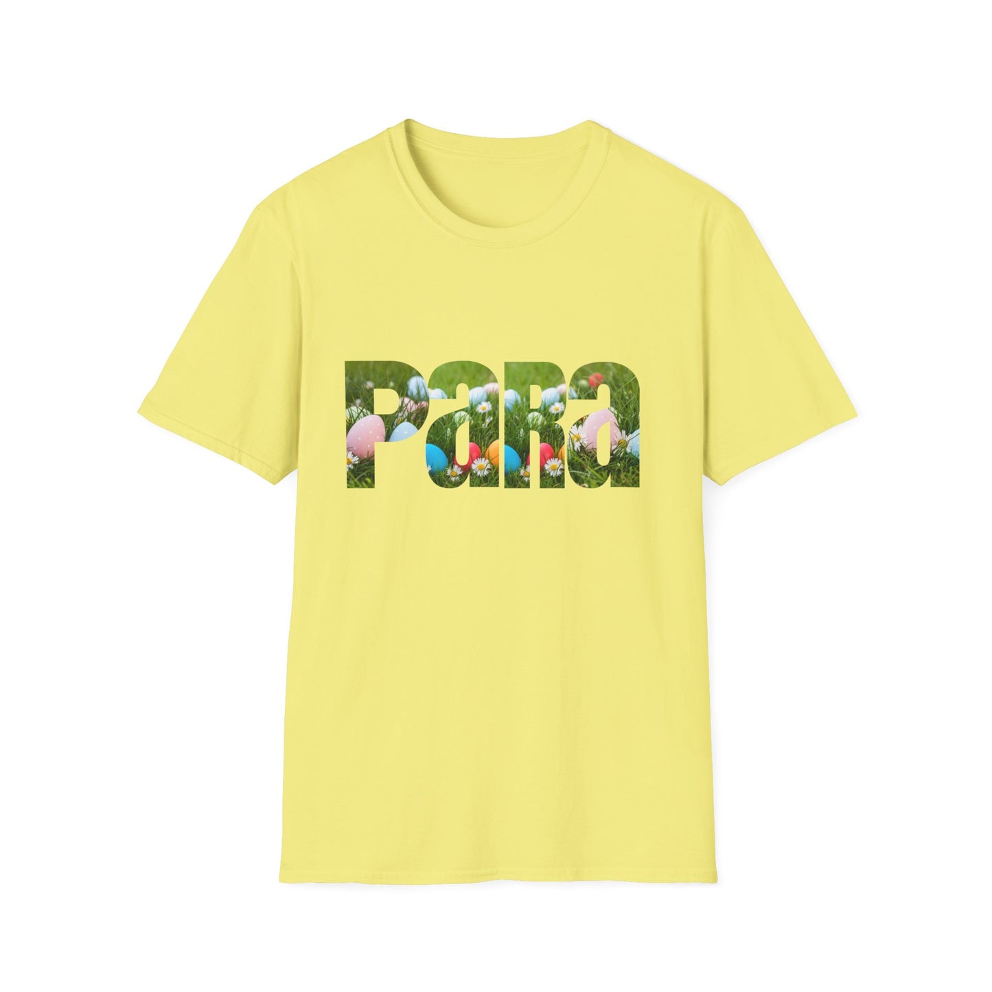 T-Shirt — Floral 'Para' Lettering Tee, easter egg pattern