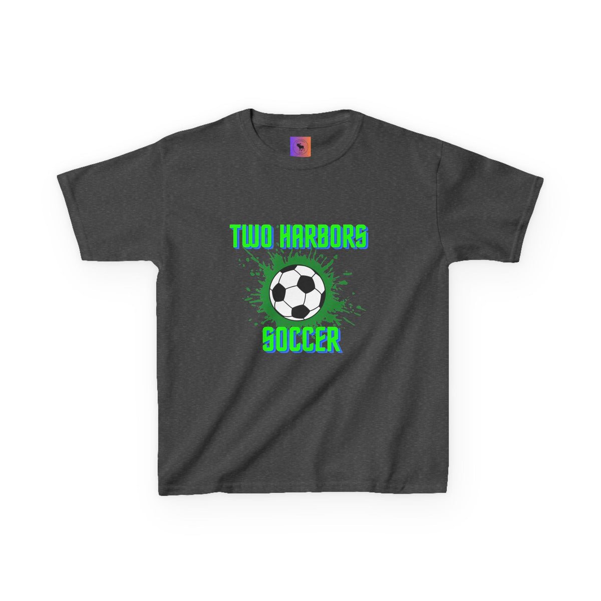Kids Soccer T‑Shirt — "Two Harbors" Graphic with Back Number (2026)