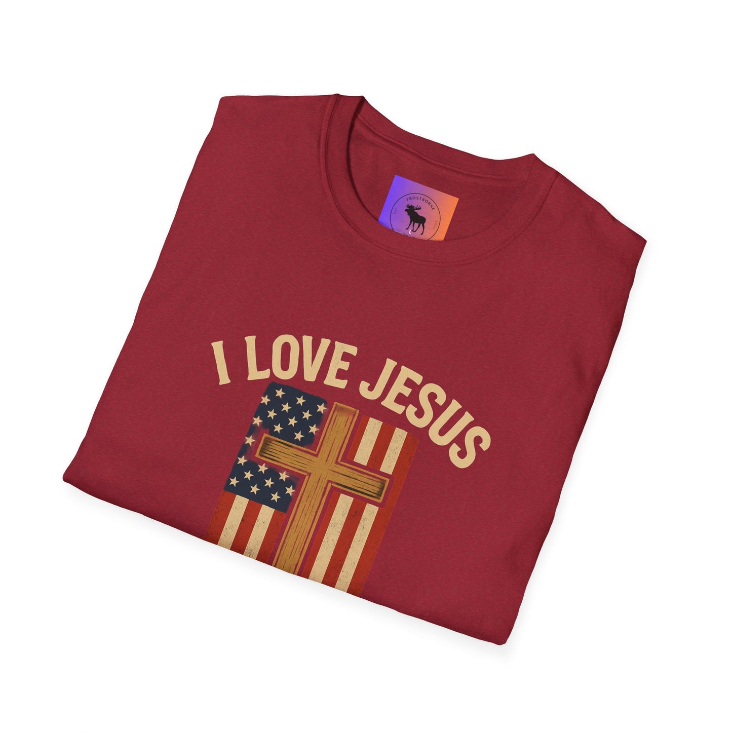 I Love Jesus and America Unisex T-Shirt, Faith Apparel, Patriotic Tee, Religious Clothing, Gifts for Christians, Fourth of July Shirt