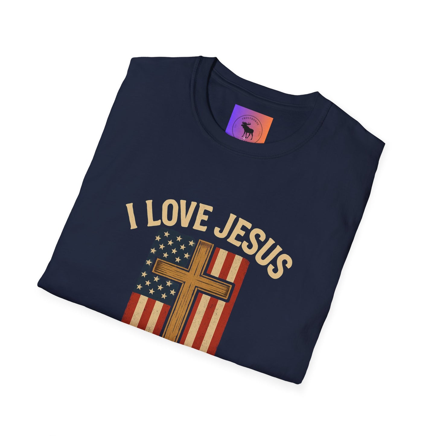 I Love Jesus and America Unisex T-Shirt, Faith Apparel, Patriotic Tee, Religious Clothing, Gifts for Christians, Fourth of July Shirt