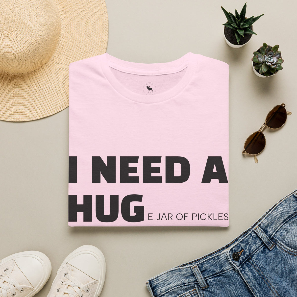 I Need A Hug T-Shirt — Funny "I Need a Hug (or a Jar of Pickles)" Graphic Tee