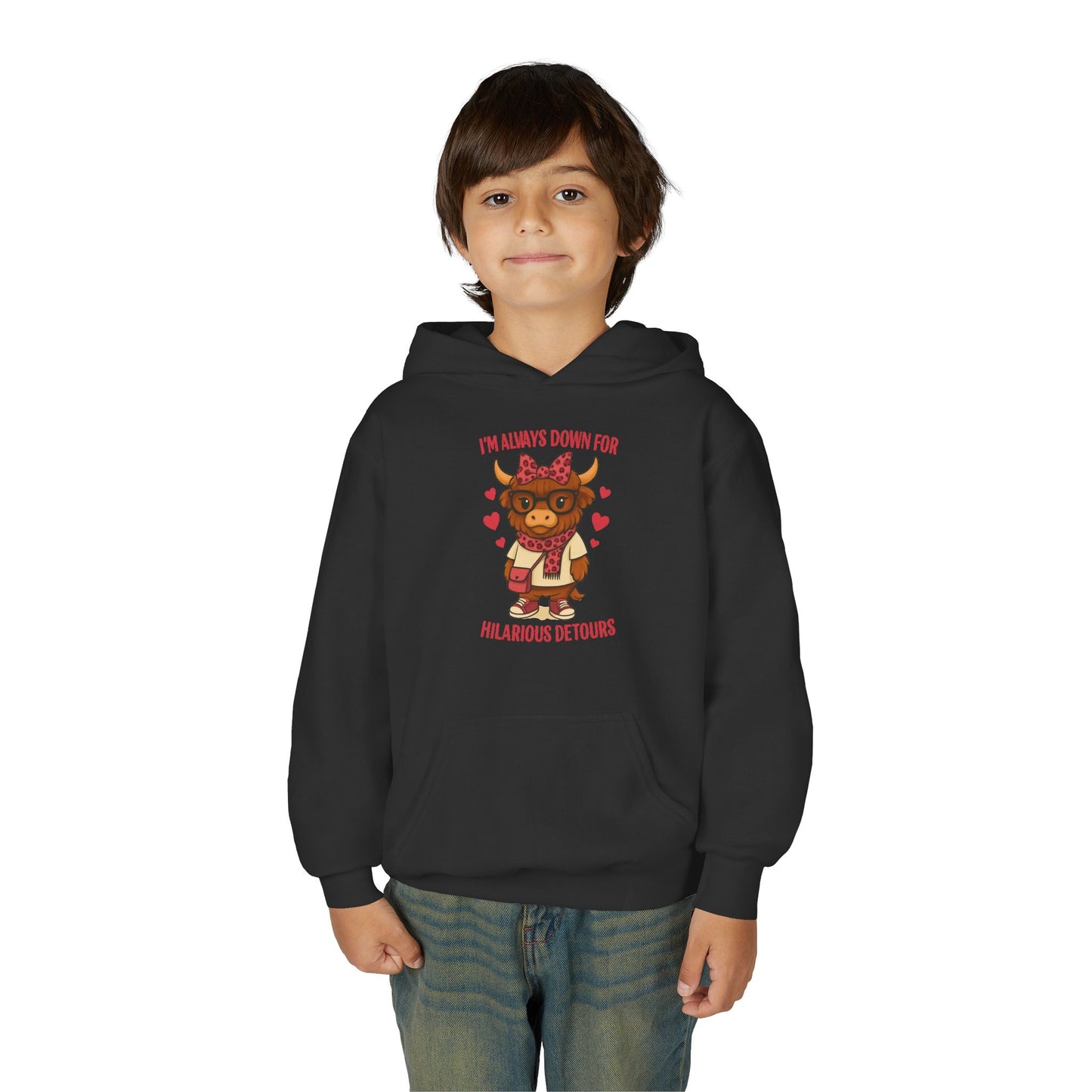 Youth Funny ADHD Hooded Sweatshirt - Cute Animal Design, Gift for Kids, Casual Wear, Birthday, Holidays, Fun Activites