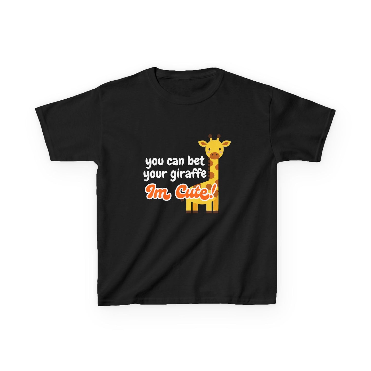 Kids T-Shirt – “You Can Bet Your Giraffe I’m Cute!” Cute Giraffe Graphic Tee for Toddlers