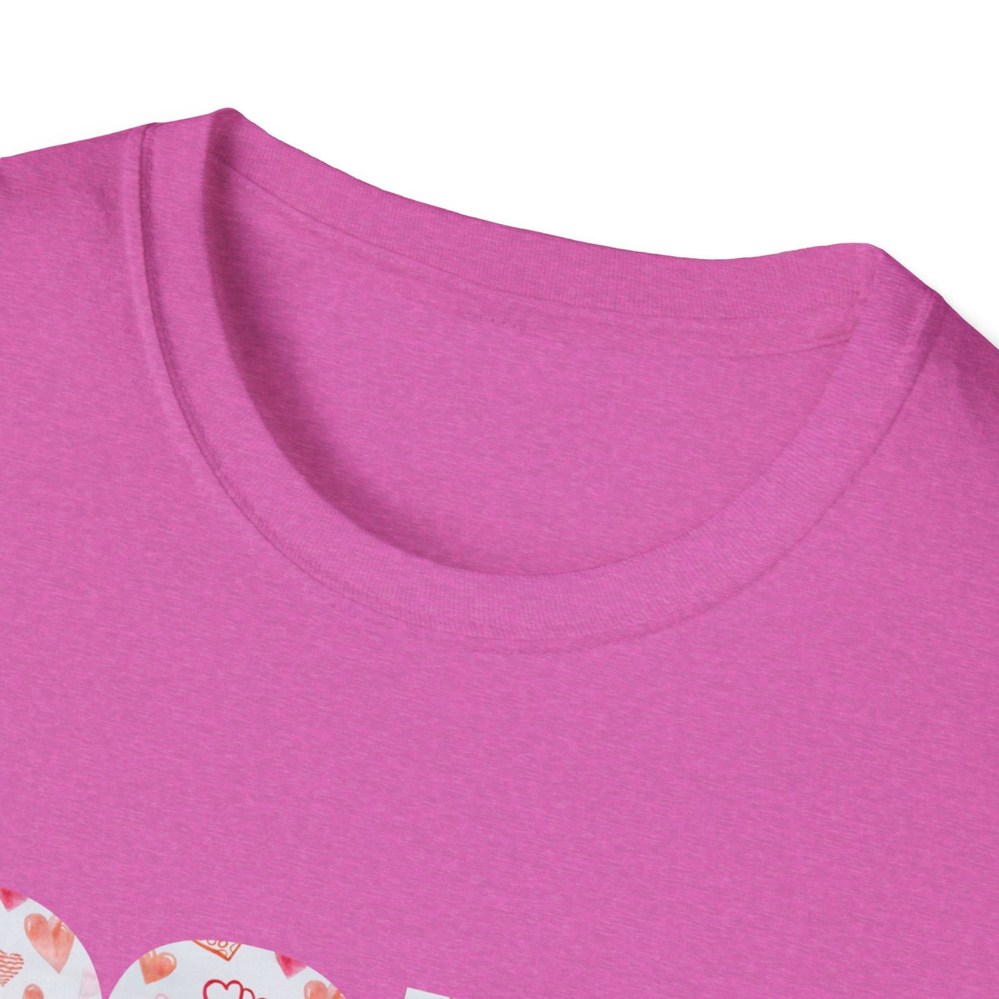 Para heart Text T-Shirt — Pink heart Pattern Graphic Tee