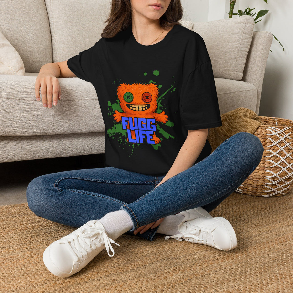 Funny Orange Monster T-Shirt – 'Fugg Life' Graphic Tee