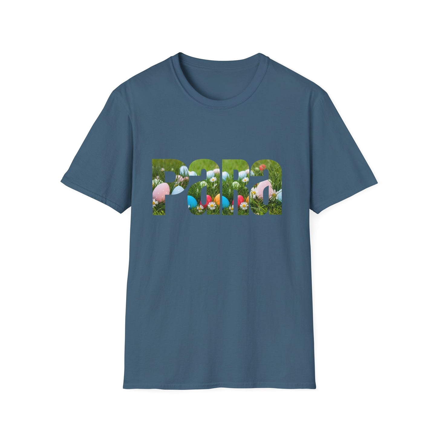 T-Shirt — Floral 'Para' Lettering Tee, easter egg pattern