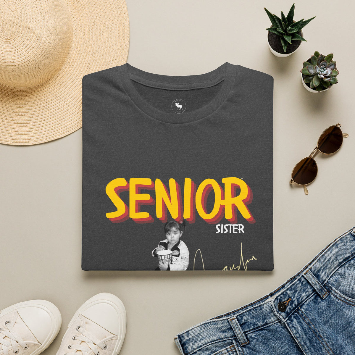 Sister of Senior 2027 T-Shirt — Retro Bold Graduation Tee