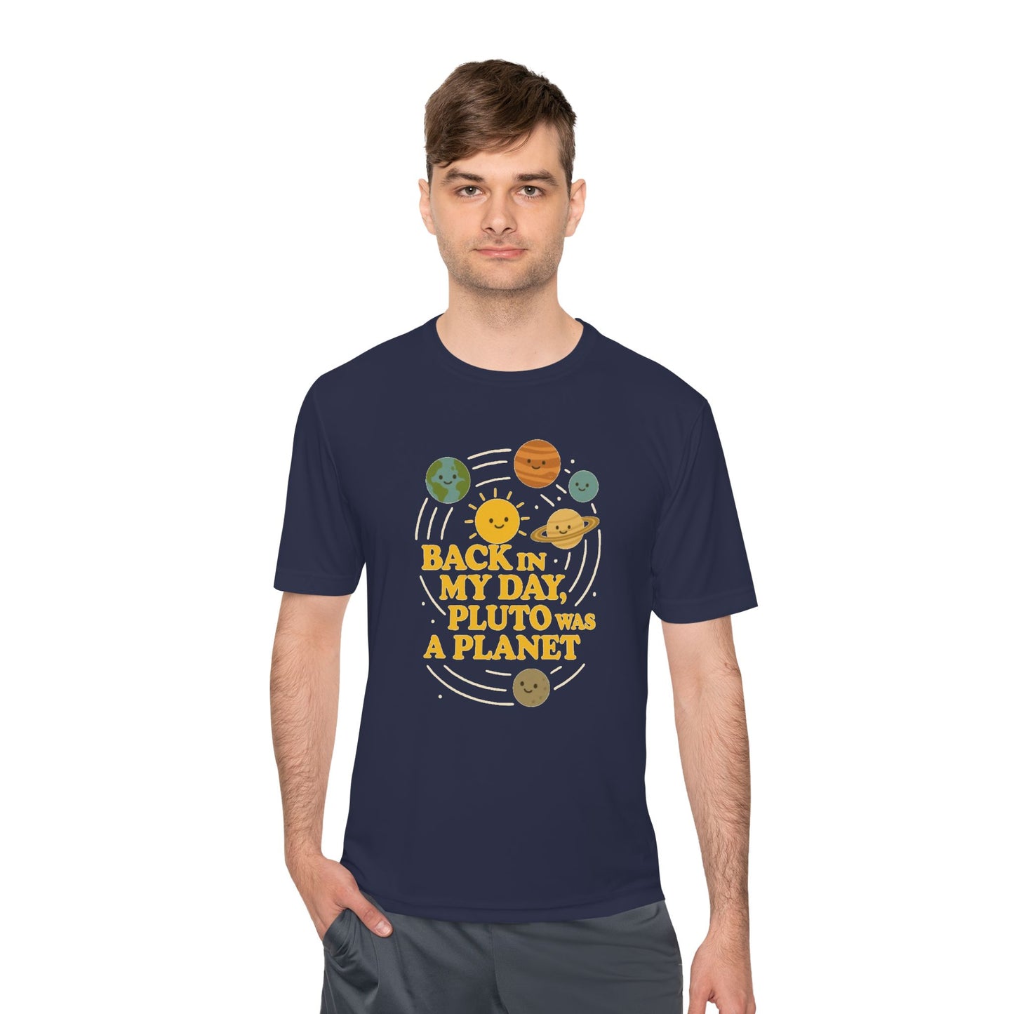Throwback Planet Tee, Unisex T-Shirt, Retro Space Shirt, Gift for Science Lovers, Funny Astronomy Apparel, Casual Wear