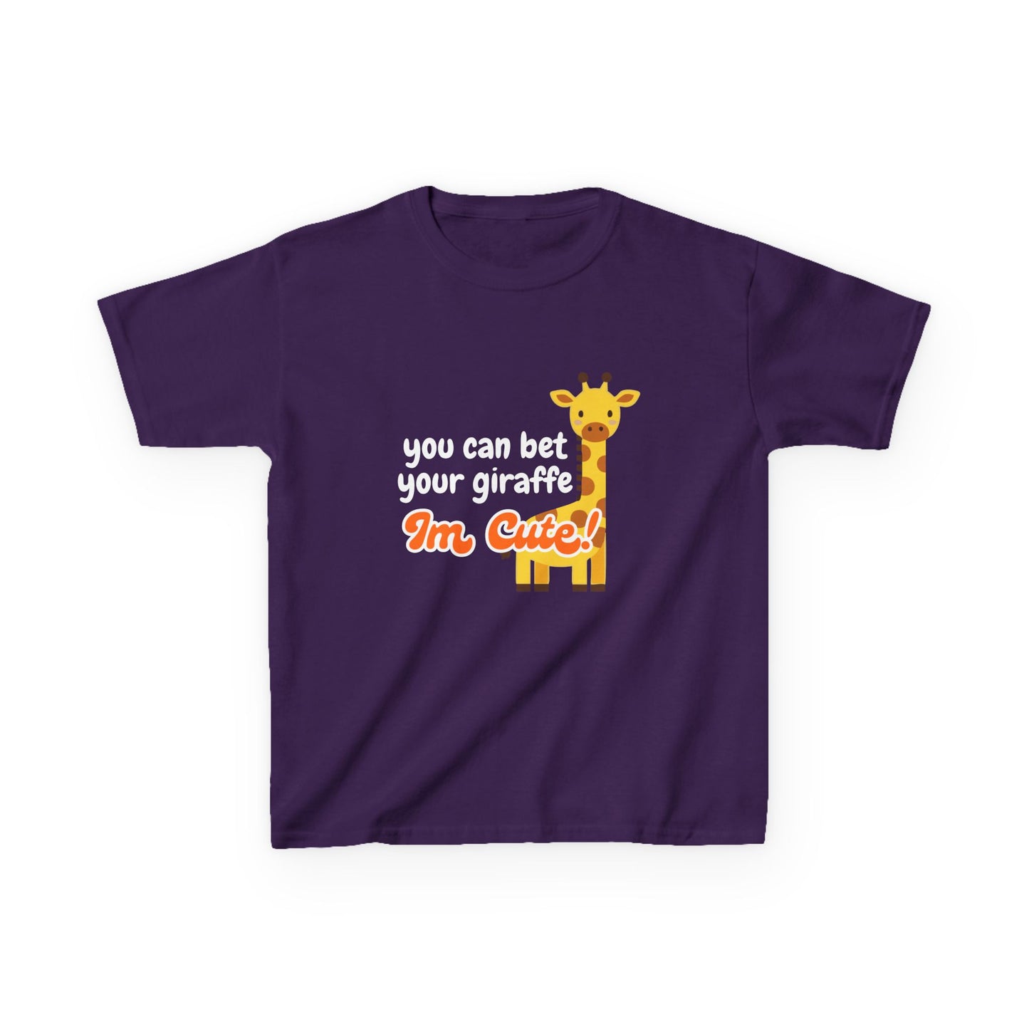 Kids T-Shirt – “You Can Bet Your Giraffe I’m Cute!” Cute Giraffe Graphic Tee for Toddlers