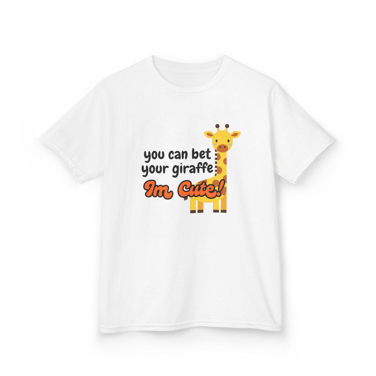 Kids T-Shirt – “You Can Bet Your Giraffe I’m Cute!” Cute Giraffe Graphic Tee for Toddlers