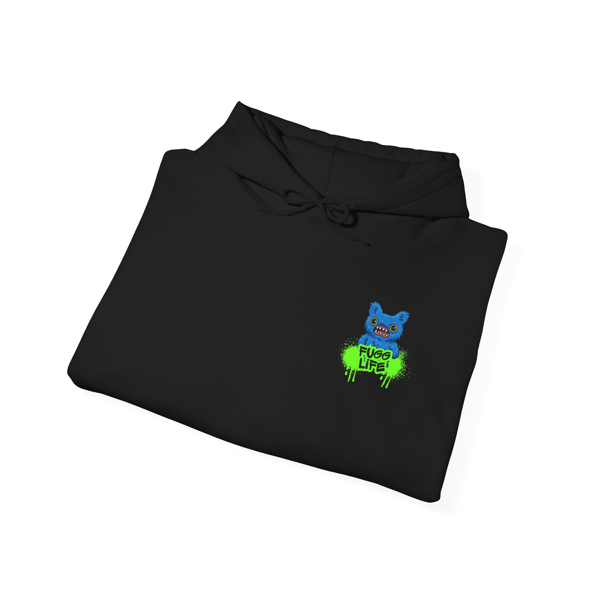 Hoodie Fugglers Colorful Cartoon Monster Crew Graphic Back Print