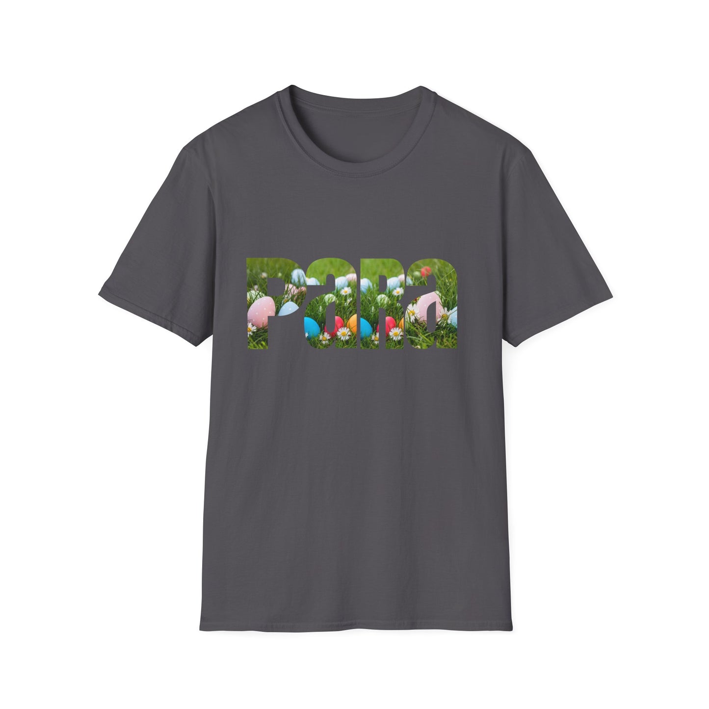 T-Shirt — Floral 'Para' Lettering Tee, easter egg pattern