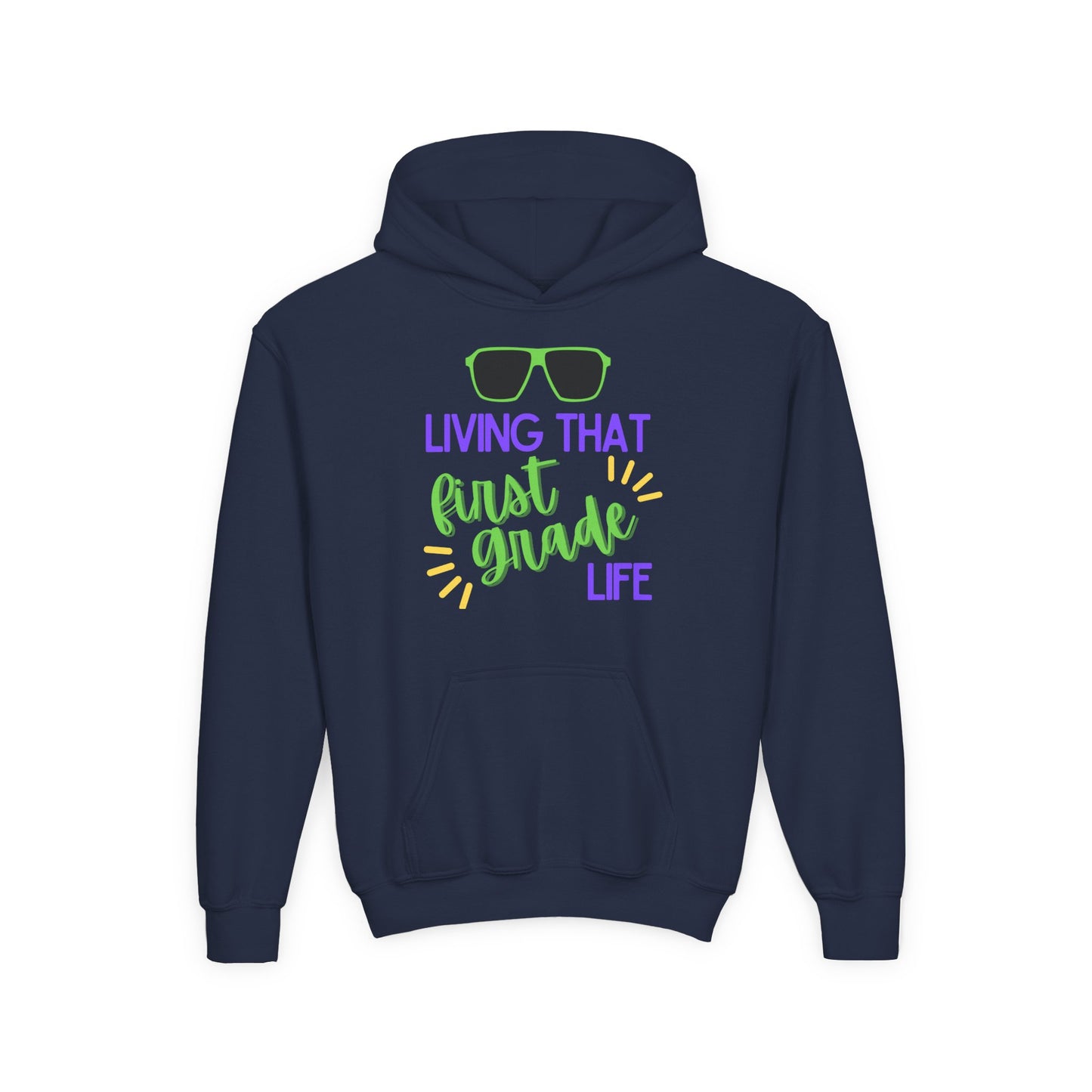 Cool first Grade Hoodie for Youth, Back to School Gift, Trendy Kids Sweatshirt, Living that Third Grade Life, Fun School Spirit Wear