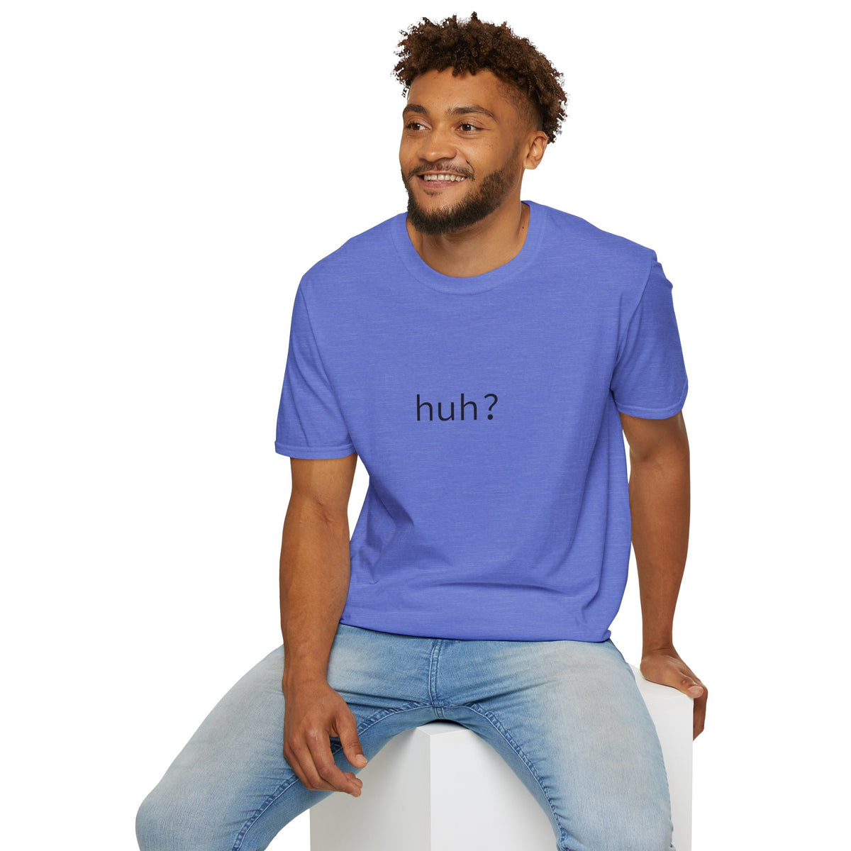 Huh? Minimalist Graphic T‑Shirt — Funny Casual Statement Tee