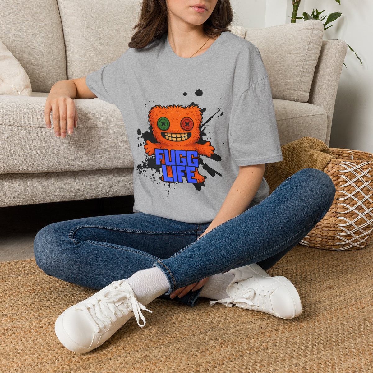 Funny Orange Monster T-Shirt – 'Fugg Life' Graphic Tee