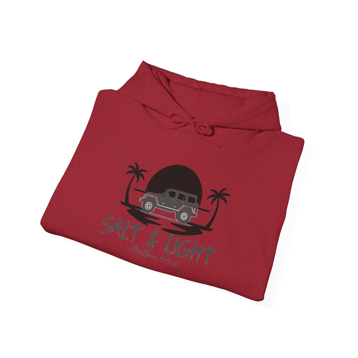 Salt & Light Christian Hoodie – Beach Van Sunset Pullover (Matthew 5:14)
