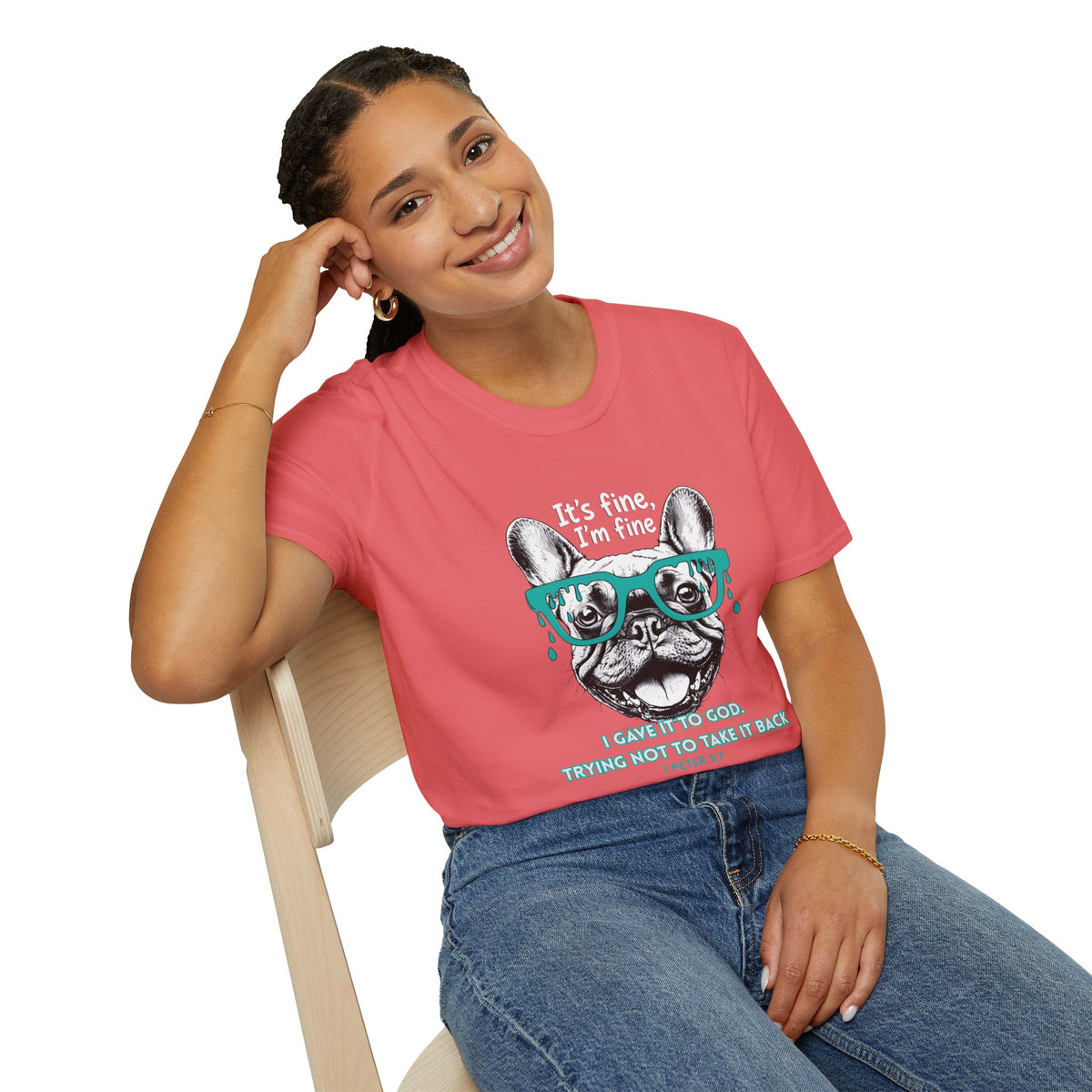 Funny Cat “It’s Fine, I’m Fine” Graphic T-Shirt