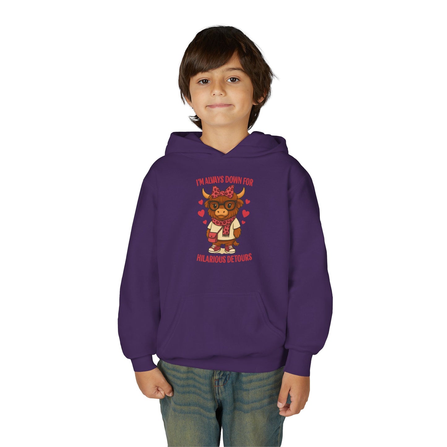 Youth Funny ADHD Hooded Sweatshirt - Cute Animal Design, Gift for Kids, Casual Wear, Birthday, Holidays, Fun Activites